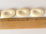 10 Oval Wood Rings White Wood