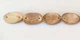 Wood disc oval coconut, wood connectors, brown disc oval, coconut polished disc oval 10 pc