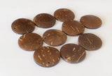 Wood disc, wood connectors, brown wood disc, coconut disc polished 10pc