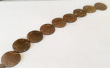 Wood disc, wood connectors, brown wood disc, coconut disc polished 10pc