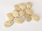 Wood oval connector, natural wood beads, coco beads, bleached unpolished oval connector 10pc