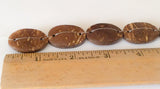 Wood disc oval coconut, wood connectors, brown disc oval, coconut polished disc oval 10 pc