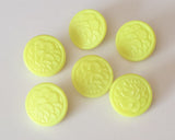 Lovely yellow vintage glass button lot-6pc