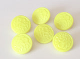 Lovely yellow vintage glass button lot-6pc