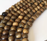 15mm Horn, Burnt Horn Beads, Round Horn Beads 16" strand