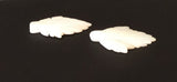 2 Shell Leaves, Mother of pearl leaves, white shell leaves, leaf pendants