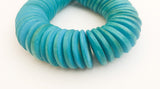 Coconut Wood Discs, Coco Rondelle 20mm Turquoise, Coconut Shell, Natural Wood Beads-30pc