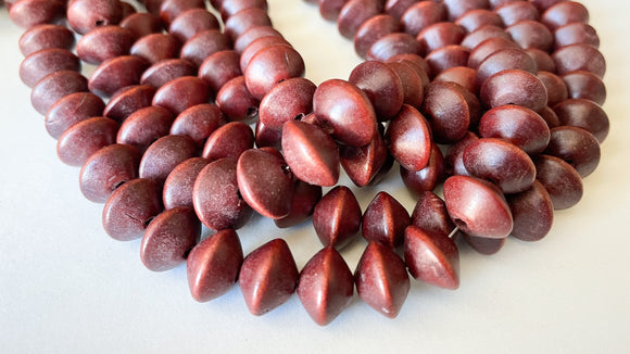 15mm Brown Wood Saucer Beads
