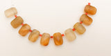 Faceted Carnelian Gemstone Beads Side Drilled Rectangle 8x12mm-10pc