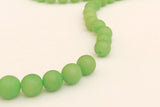 Buri Nut Beads Round Bright Green 8mm 16” strand