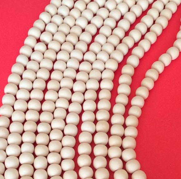 8mm White Wood Beads, Natural Wood Beads, Unfinished Bleached Dica 16