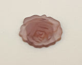 Vintage Glass Pendant Rose Flower Frosted Purple
