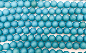 8mm Round Buri Beads Turquoise~16 inch strand
