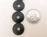 19mm Horn Ring Beads, Drilled Thru Rings, Black Horn Beads -10pc