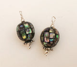 Abalone Shell Oval Beads Charms Sterling Silver Wire Wrapped