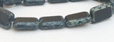 12mm Czech Glass Flat Rectangle Beads Black 10pc