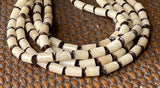 Natural Buri Nut Beads Tube 16" strand Natural