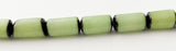 Natural Buri Nut Beads Tube 16" strand Light Green