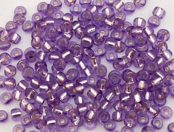 30 Grams Japanese Seed Beads Size 11/0- Silver Lined Violet 30 Grams