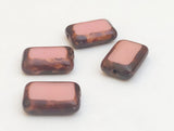 Glass Rectangle Beads Pink