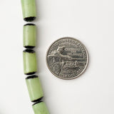 Natural Buri Nut Beads Tube 16" strand Light Green