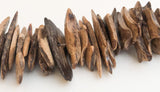 Large Coconut Wood Chips, Coco Chip Natural, Coconut Shell, Natural Wood Beads 7" strand