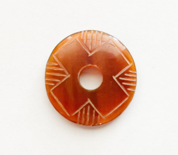 Horn Donut Ring, Burnt Horn Donut Pendant Ring 50mm~1pc