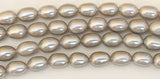 AAA Genuine Freshwater Pearl Beads Light Gray/Silver Oval Pearls for Stringing Bridal Wedding Jewelry