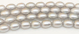 AAA Genuine Freshwater Pearl Beads Light Gray/Silver Oval Pearls for Stringing Bridal Wedding Jewelry