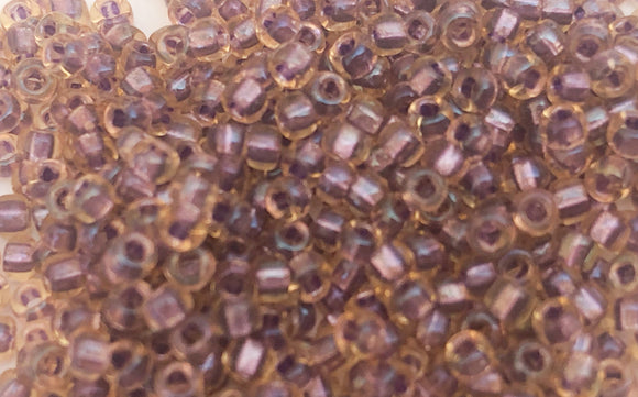 30 Grams Japanese Seed Beads Destash Size 11/0- Inside Color Lilac/Clear