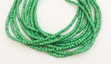 3-4mm Coconut Heishi, Coco Heishi, Coconut Shell Tube Beads, Natural Wood Beads, Coconut Shell Heishi  Green 24" strand