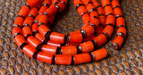 Natural Buri Nut Beads Tube 16" strand orange