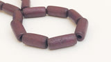 Dyed Wood Tube Beads Purple 16” strand
