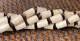 Natural Buri Nut Beads Tube 16" strand Natural