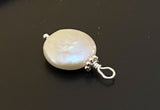 Wire Wrapped Pearl Dangle Charm with Sterling Silver