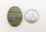 Large Stone Oval, Flat Oval Bead, Jasper Stone Focal 25x34