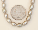 AAA Genuine Freshwater Pearl Beads Light Gray/Silver Oval Pearls for Stringing Bridal Wedding Jewelry