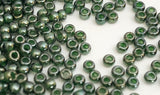 Japanese Seed Beads 11/0 Opaque Green Destash 30 grams