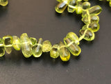 Small Peridot Teardrop Briolette Beads