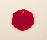 Glass Pendant Rose Frosted Red 18mm
