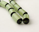 Natural Buri Nut Beads Tube 16" strand Light Green