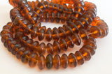 7mm Saucer Beads Czech Glass Amber 50pc