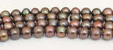 Near Round Freshwater Pearl Beads 6mm Peacock Grade AAA