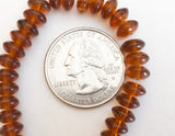 7mm Saucer Beads Czech Glass Amber 50pc