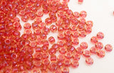 30 Grams Japanese Seed Beads Destash Size 11/0- Transparent Watermelon