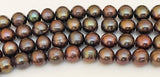 Near Round Freshwater Pearl Beads 6mm Peacock Grade AAA