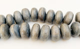 Large Wood Rondelle Abacus 20mm Gray 7” strand
