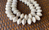 White Wood 15MM Saucer Beads Cream