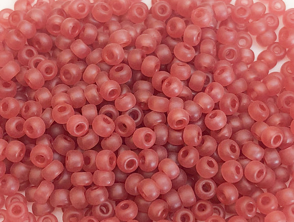 30 Grams Japanese Seed Beads Destash Size 11/0- Transparent Frosted Brick Red