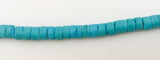 5mm Coconut Heishi, Coco Heishi, Natural Wood Beads, Coconut Shell Heishi  Turquoise 24" strand